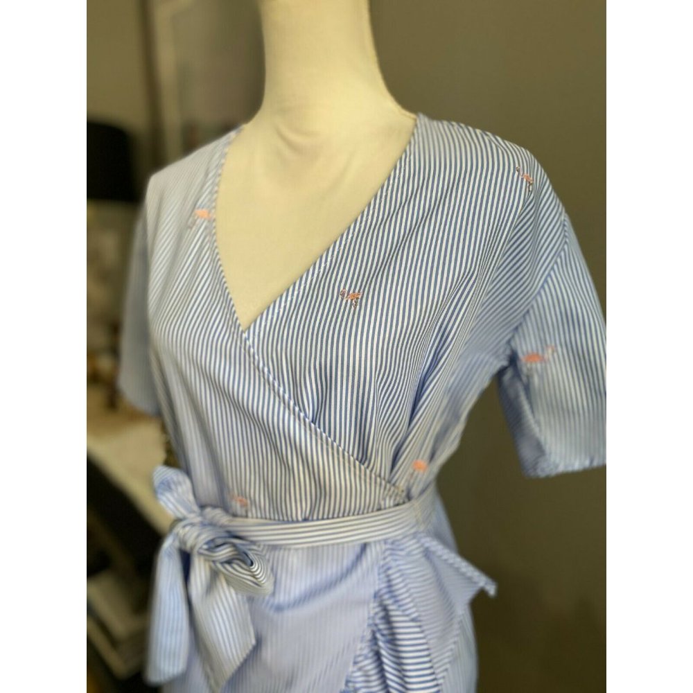 Romeo & Juliet Couture Flamingo Wrap Dress Small - Picture 6 of 11